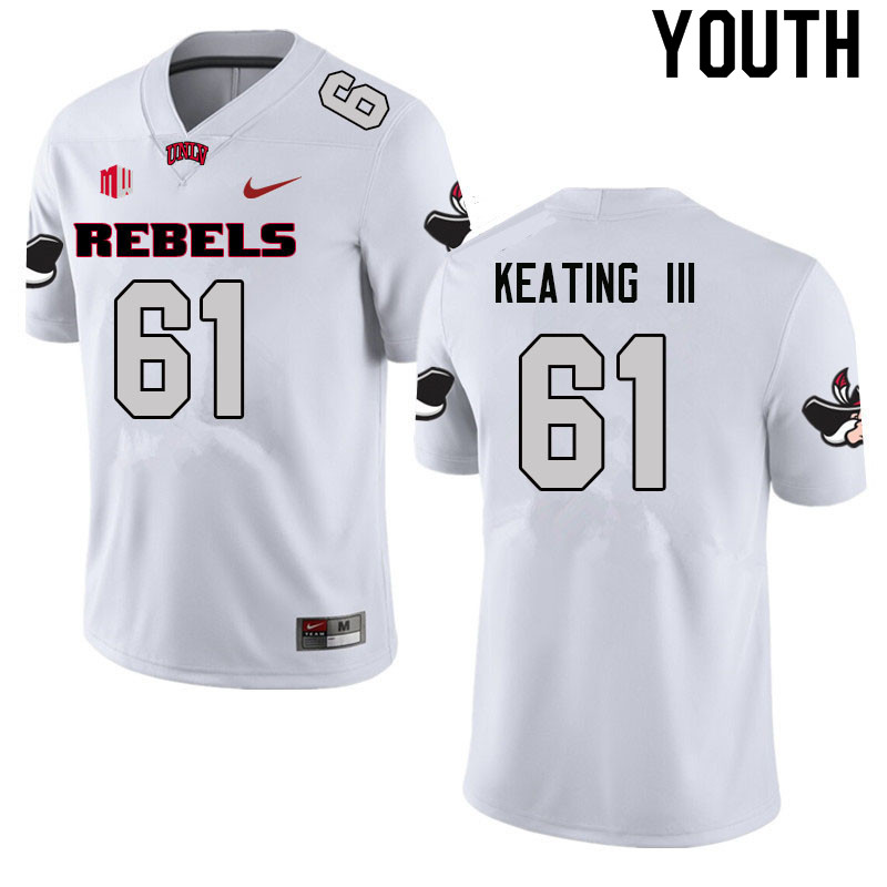 Youth #61 Graham Keating III UNLV Rebels College Football Jerseys Sale-White